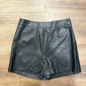 Zara Faux Leather High Waisted Shorts with Side Zip